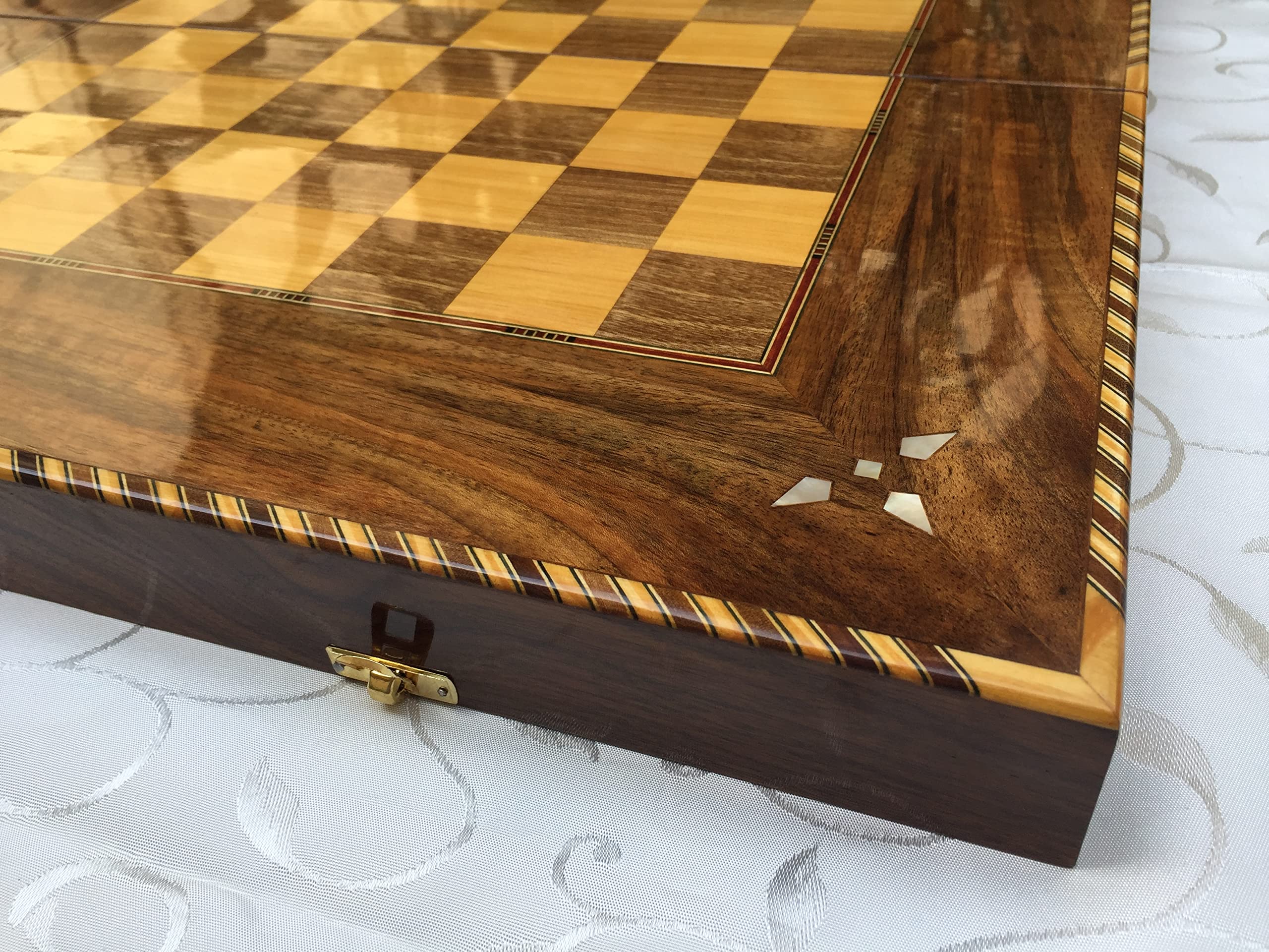 Elessar Nuovo 50 x 50 cm legno backgammon/gioco di scacchi/DAMA Board K 6-1-50 con 30 pietre backgammon in legno