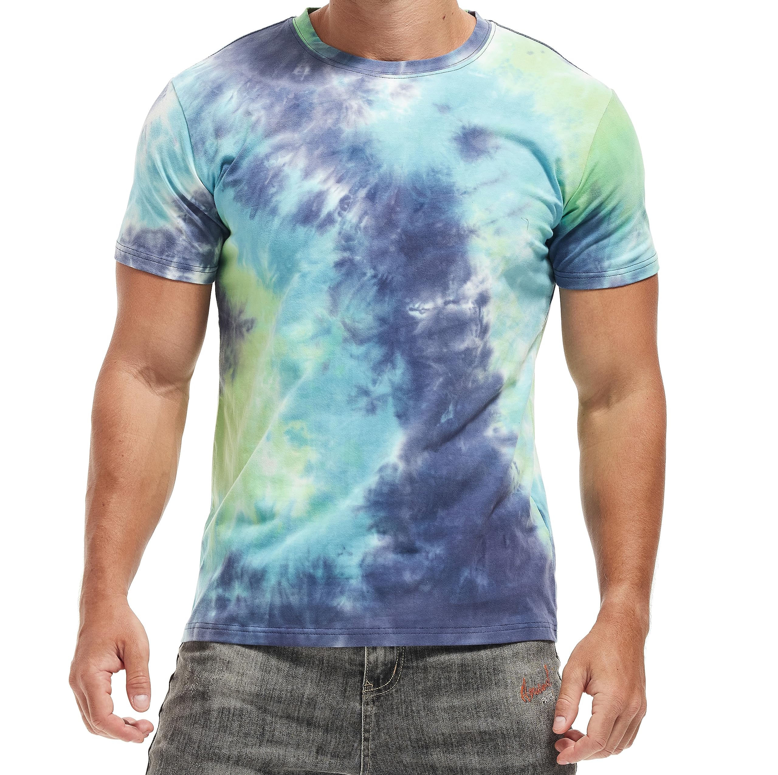 RONOMO Herren T-Shirt 95% Baumwolle 5% Spandex, Mikroelastik, Hautfreundlich