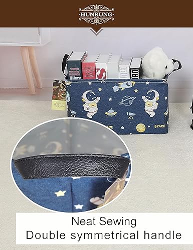 Miniatura 4 de HUNRUNG Cesta de almacenamiento rectangular lindo organizador de lona para juguetes de mascotas y niños, libros, ropa perfecta para habitaciones,
