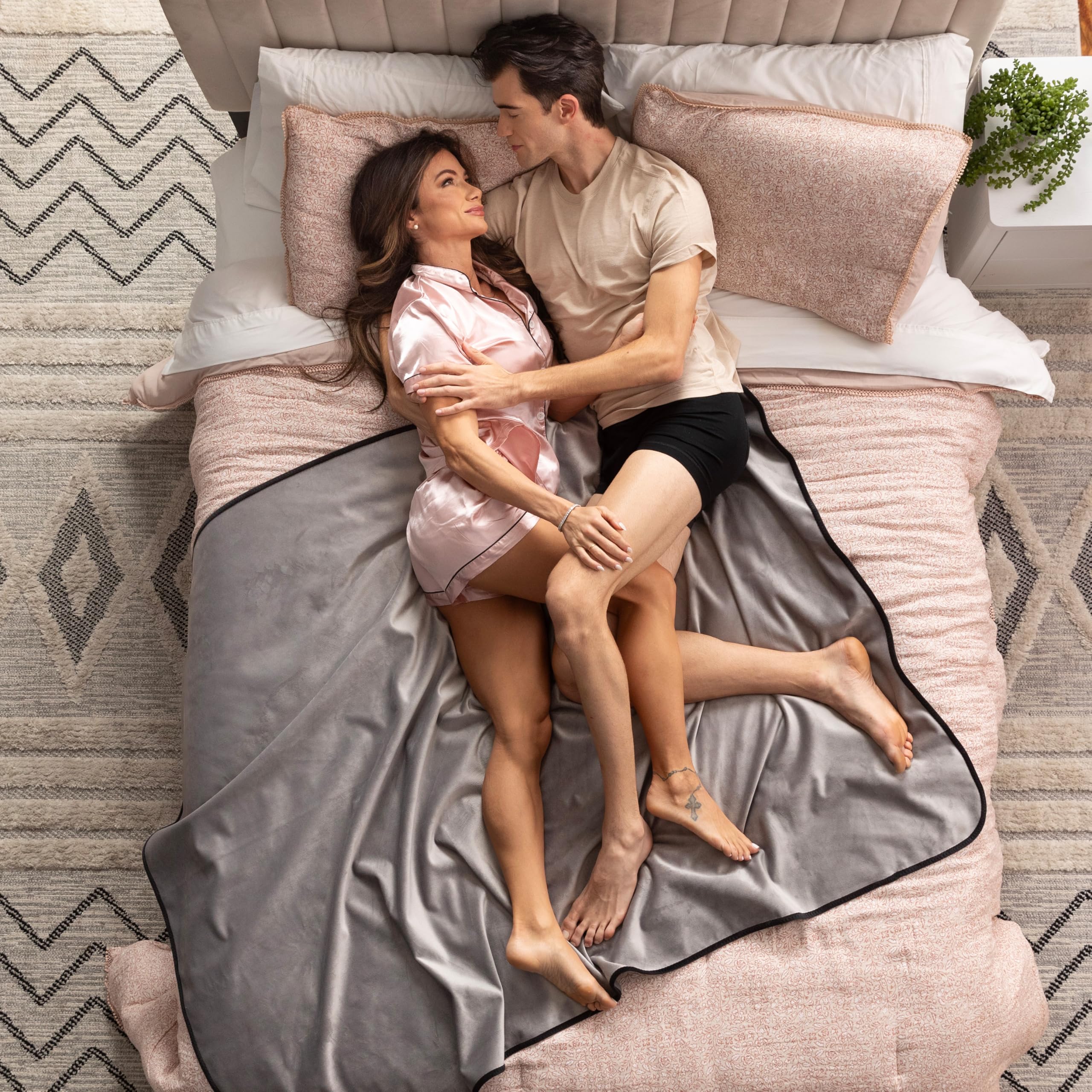 Avana Waterproof Throw - Sensual Blanket for Adults - Made in The USA - Regular Size, Micro-Velvet Grey