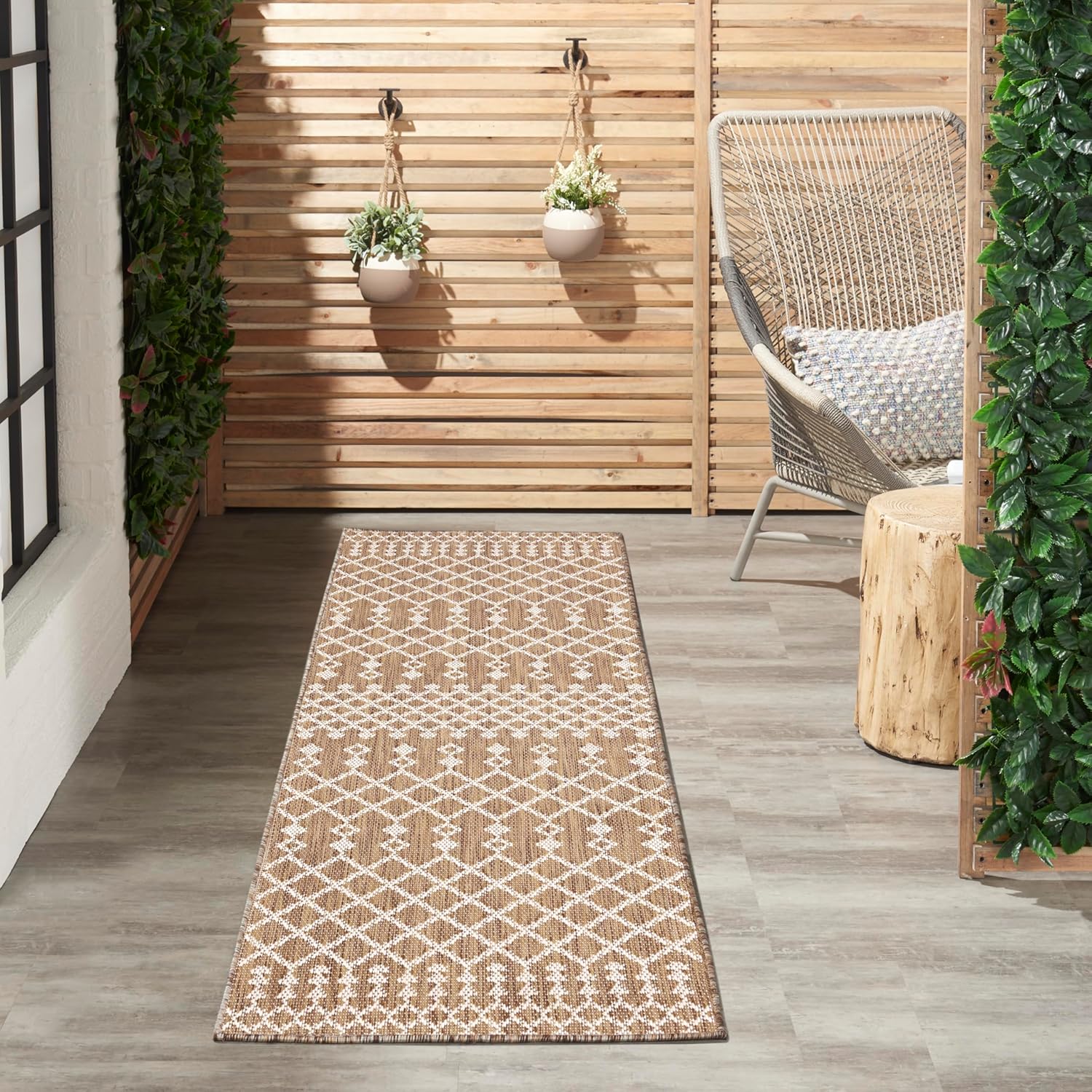 Nourison Home Positano Jute 2' x 6' Area Rug - Easy Clean, Non Shedding, Bed Room, Living Room, Dining Room, Kitchen (6' Runner)