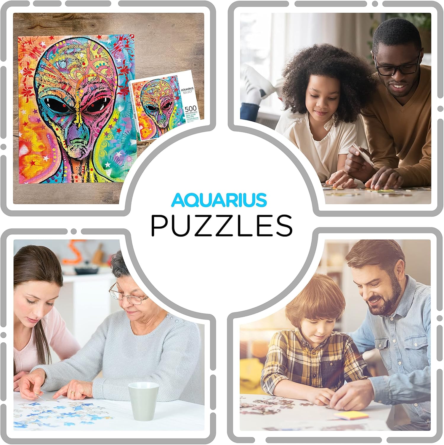 AQUARIUS Dean Russo Alien Puzzle (500 Piece Jigsaw Puzzle) - Glare Free - Precision Fit - Officially Licensed Dean Russo Merchandise & Collectibles - 16x20 in