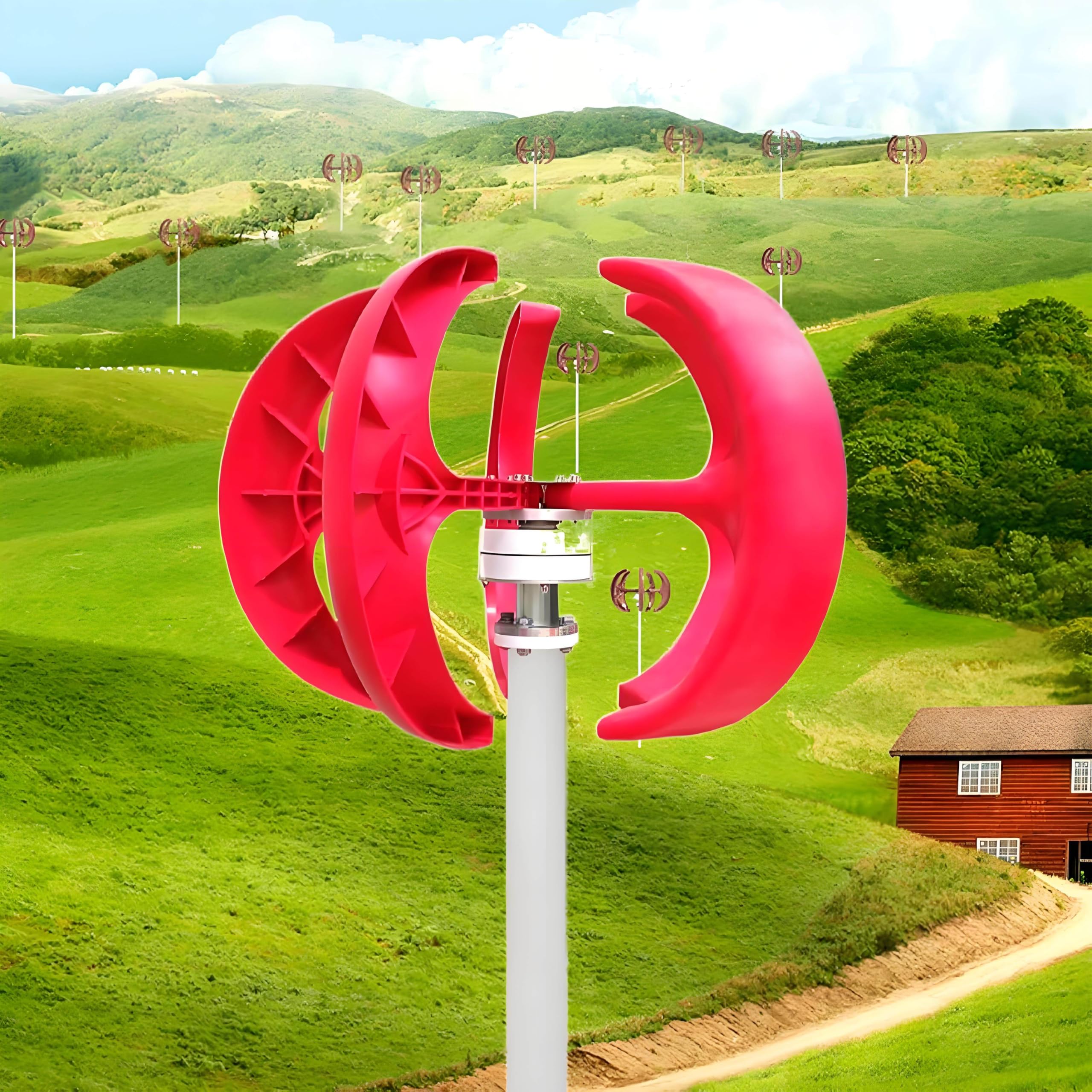 Generatore di Turbina Eolica, Generatore Eolico Verticale 12V/24V, Generatore a Magneti Permanenti CA Trifase con Avviamento a Bassa Velocità del Vento con Regolatore per Casa, Barca e Camper 100W12v