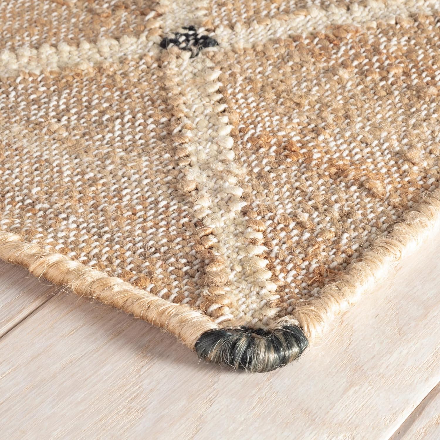 Dash and Albert Kali Area Rug - 5' x 8' Natural - Neutral Diamond Pattern Handwoven Jute Accent Rug - Ultra-Durable, Lightweight, High Traffic Area Friendly - Kitchen, Living Room, Entryway