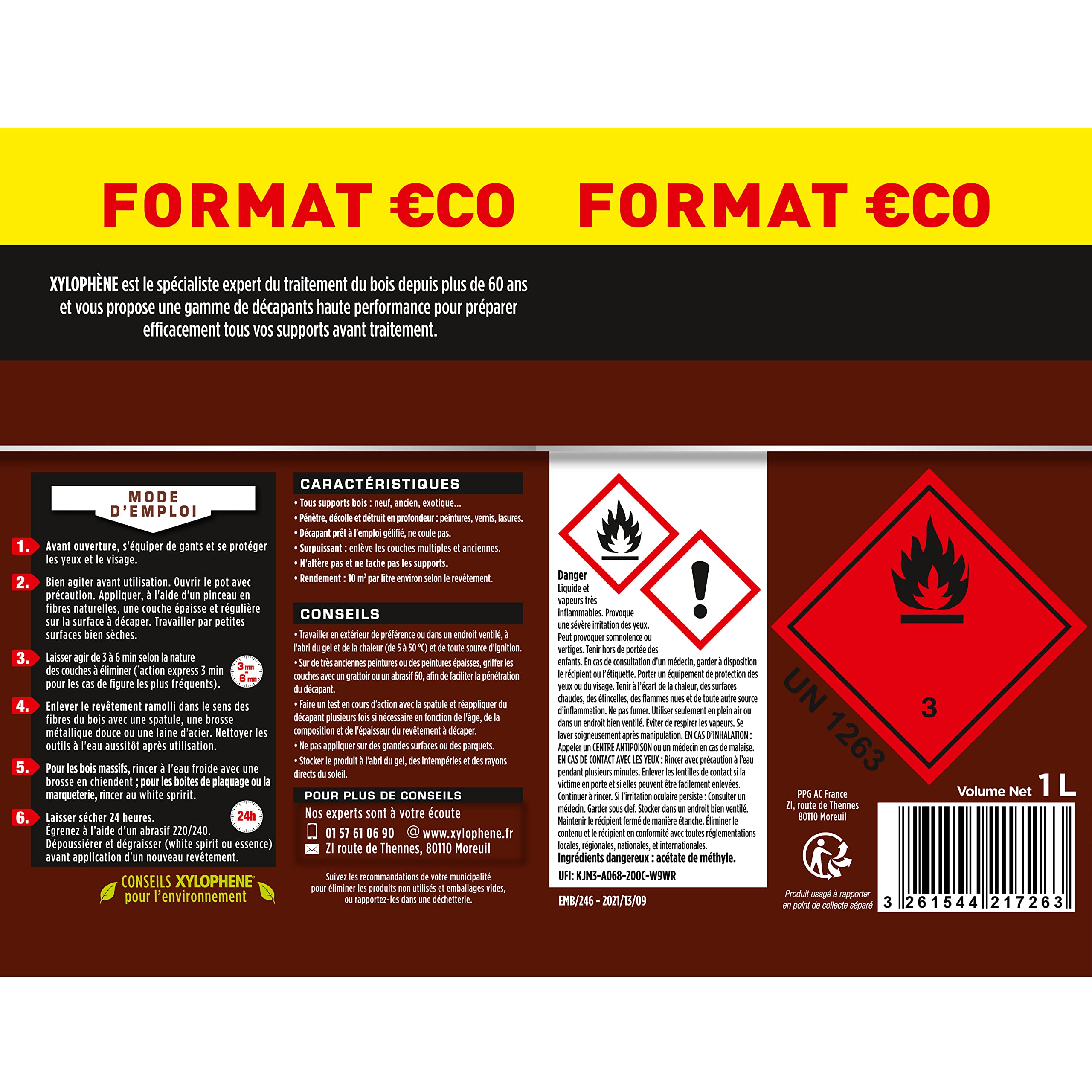 XYLOPHENE - Décapant Gel BOIS 1L - Format Eco