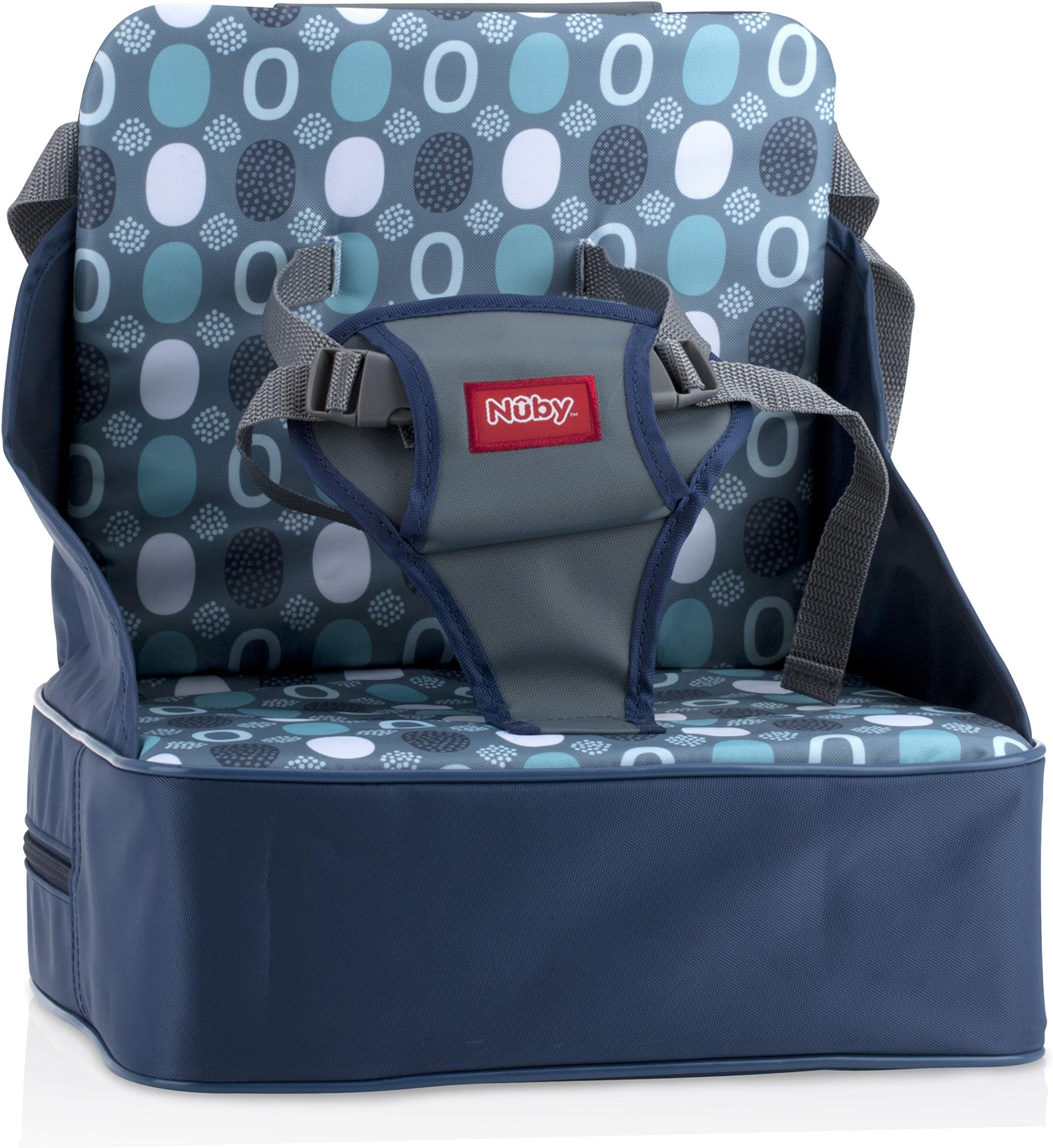 Nuby Easy Go Booster Seat - Travel Booster Seat for Babies and Toddlers - Holds Up to 35 Pounds - 9+ Months - Blue