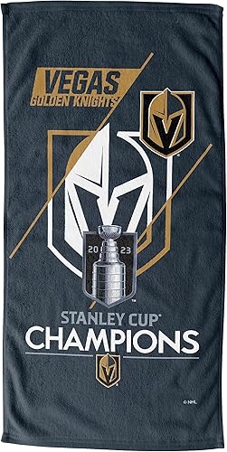 Northwest NHL Vegas Golden Knights 2023 NHL Stanley Cup Champions - Toalla de playa, 30 x 60 pulgadas, juego de trucos