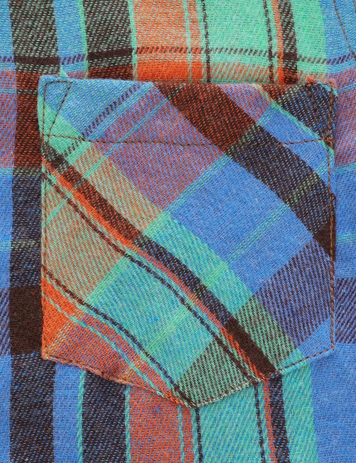 JOGAL Boys Plaid Shirt Long Sleeve Kids Button Down Shirts with Pocket for 6-14 Years - Image 4