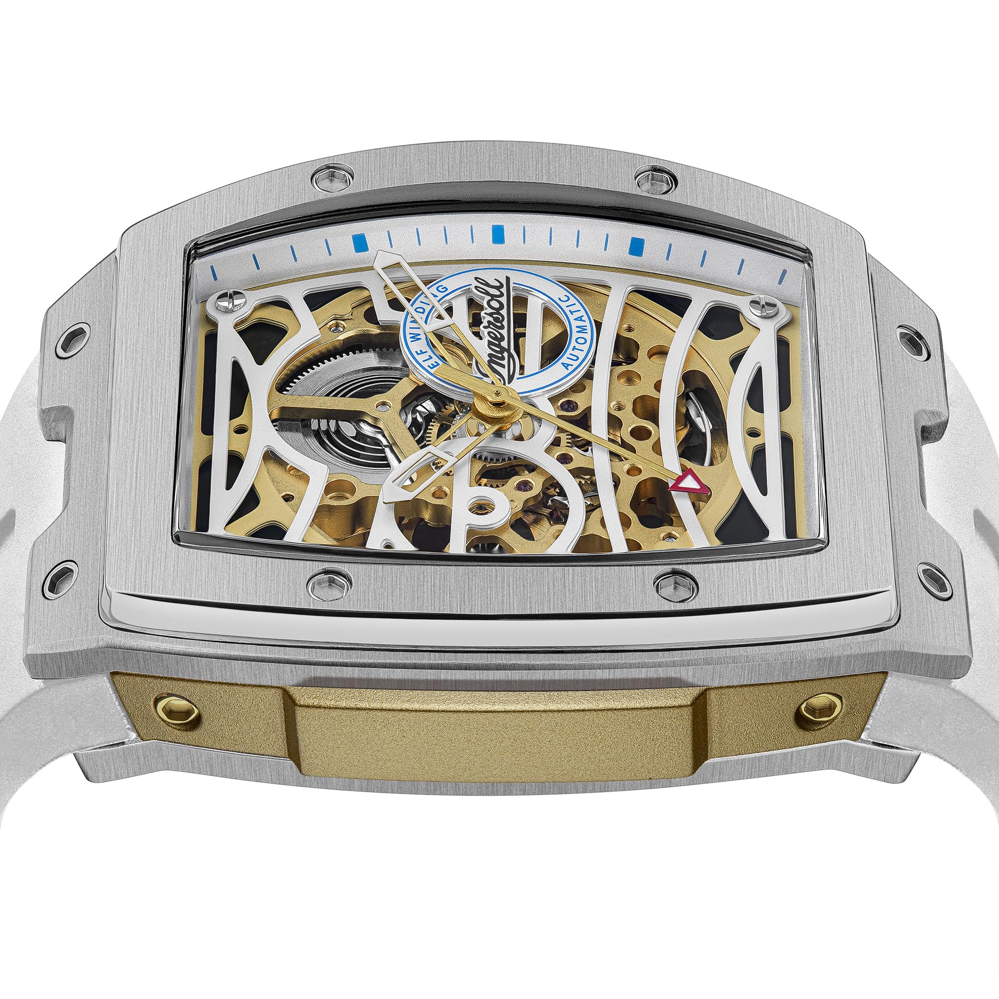 Ingersoll The Challenger orologio automatico da uomo da 42 mm con quadrante blu e cinturino in poliuretano blu