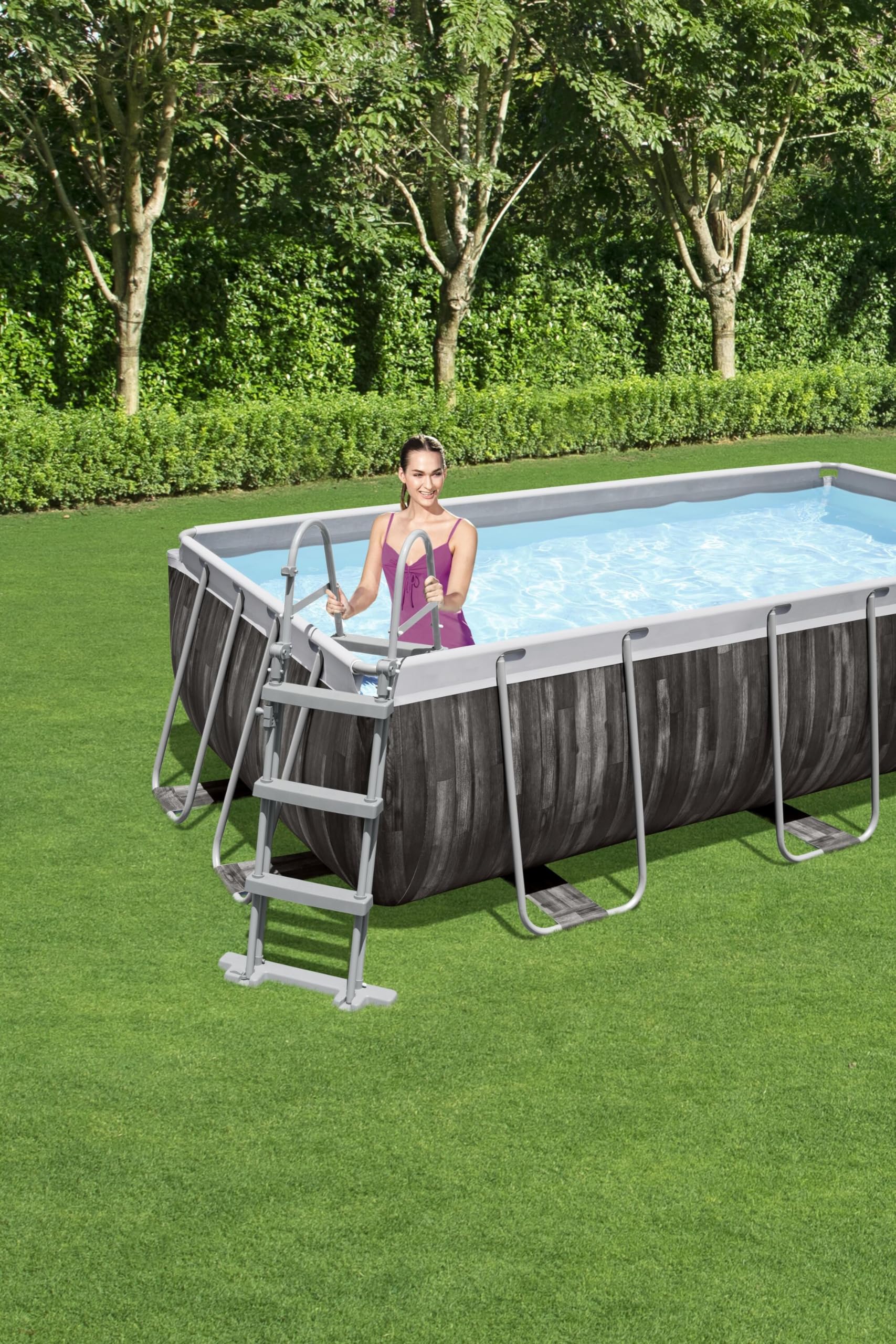Bestway 5615A Piscina Fuori Terra Power Steel™ Rettangolare da 404x201x100 cm