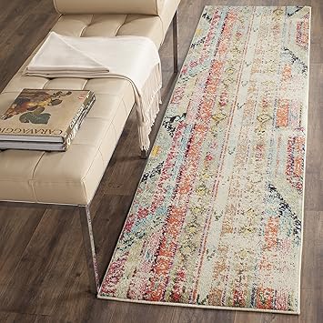 GlobalNiche 2'2 x 12', Multicolored : Monaco Collection MNC222F Modernn Multicolored Distressed Runner (2'2 inches x 12')
