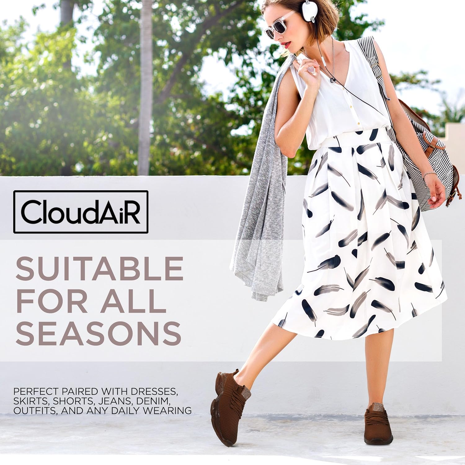 CLOUDAIR Vesta Women's Sneakers: Casual Running, Walking Arch Support Shoes, Lightweight Slip-On Sock Design, Non-Slip Work Shoes for Women, Comfortable Air Cushioned Platform Sneakers - Image 6