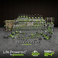 Vista 9 de Greenworks Sierra caladora inalámbrica de 24 V sin escobillas de 1 pulgada (3,000 SPM / 4 ajustes / luz LED), batería USB de 4.0 Ah y cargador