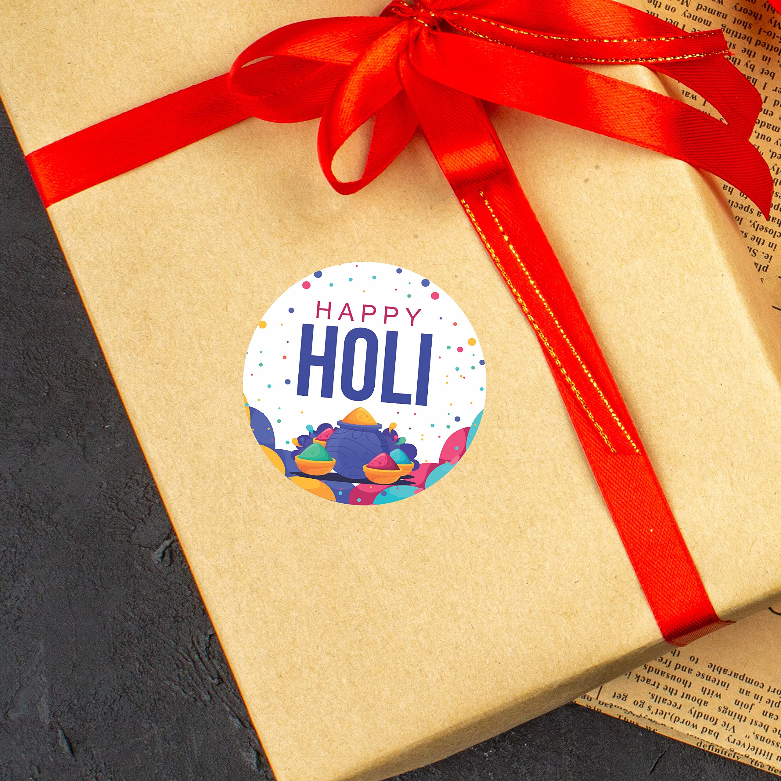 Goelite Happy Holi Stickers for Gifts Packaging and Journal, Decorations Set of 95 Stickers Self-Adhesive and High Glossy Stickers (Design 3) 1