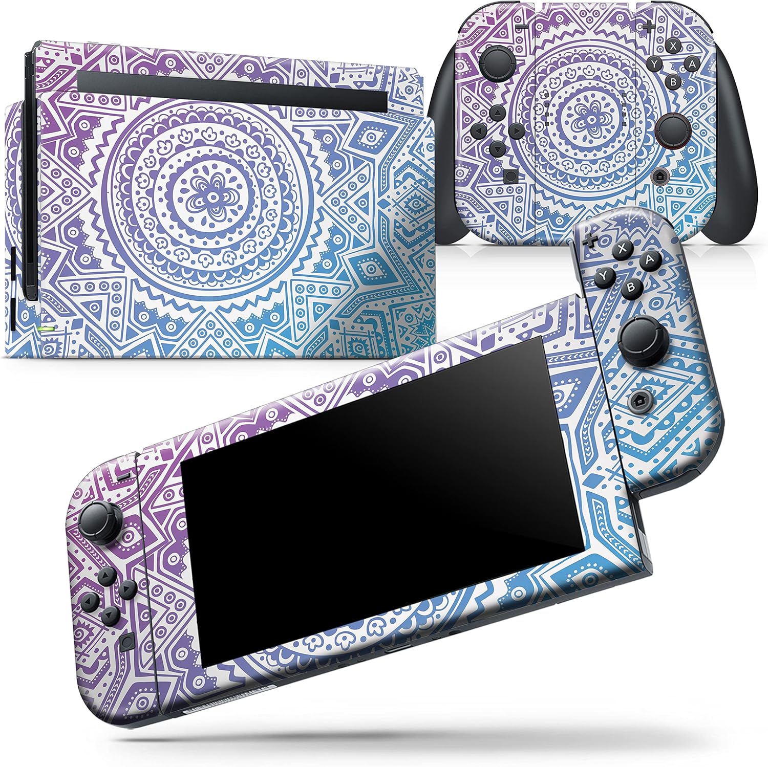 Design Skinz - Compatible with Nintendo Switch OLED Console Bundle - Skin Decal Protective Scratch-Resistant Removable Vinyl Wrap Cover - Tribal Ethnic Mandala v5