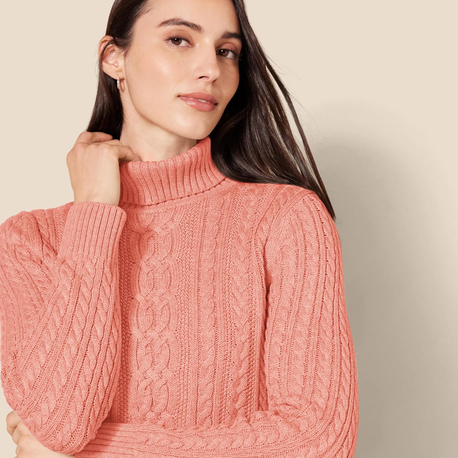 Amazon Essentials Women's Fisherman Cable Turtleneck Sweater (Available in Plus Size) - Image 4