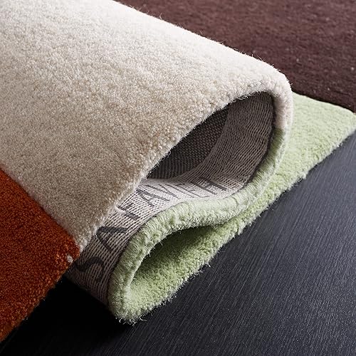 Miniatura 6 de Safavieh Rodeo Drive Collection - Alfombra decorativa de 3 x 5 pies, verde y marrón, hecha a mano de lana abstracta moderna de mediados de siglo,