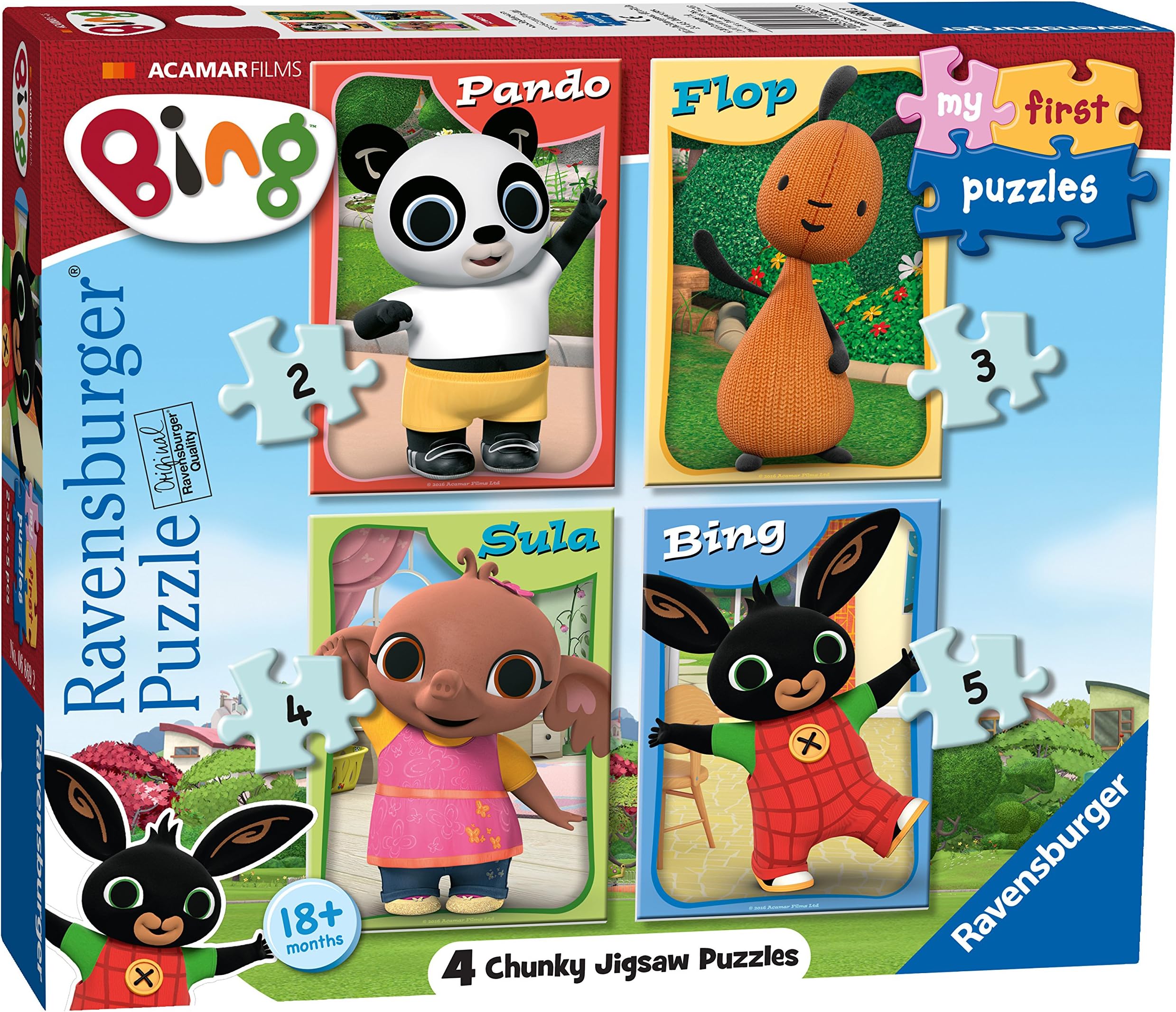 Ravensburger Bing Bunny - My First Jigsaw Puzzles (2, 3, 4 & 5pc) Toddler Toy for Kids 18 Months and Up