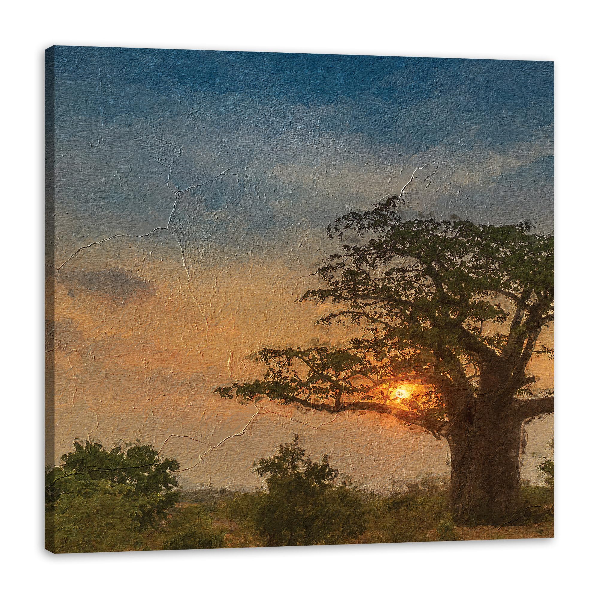 GP TONER Canvas painting for office and home decoration Sunset in the savannah 50X50 cm