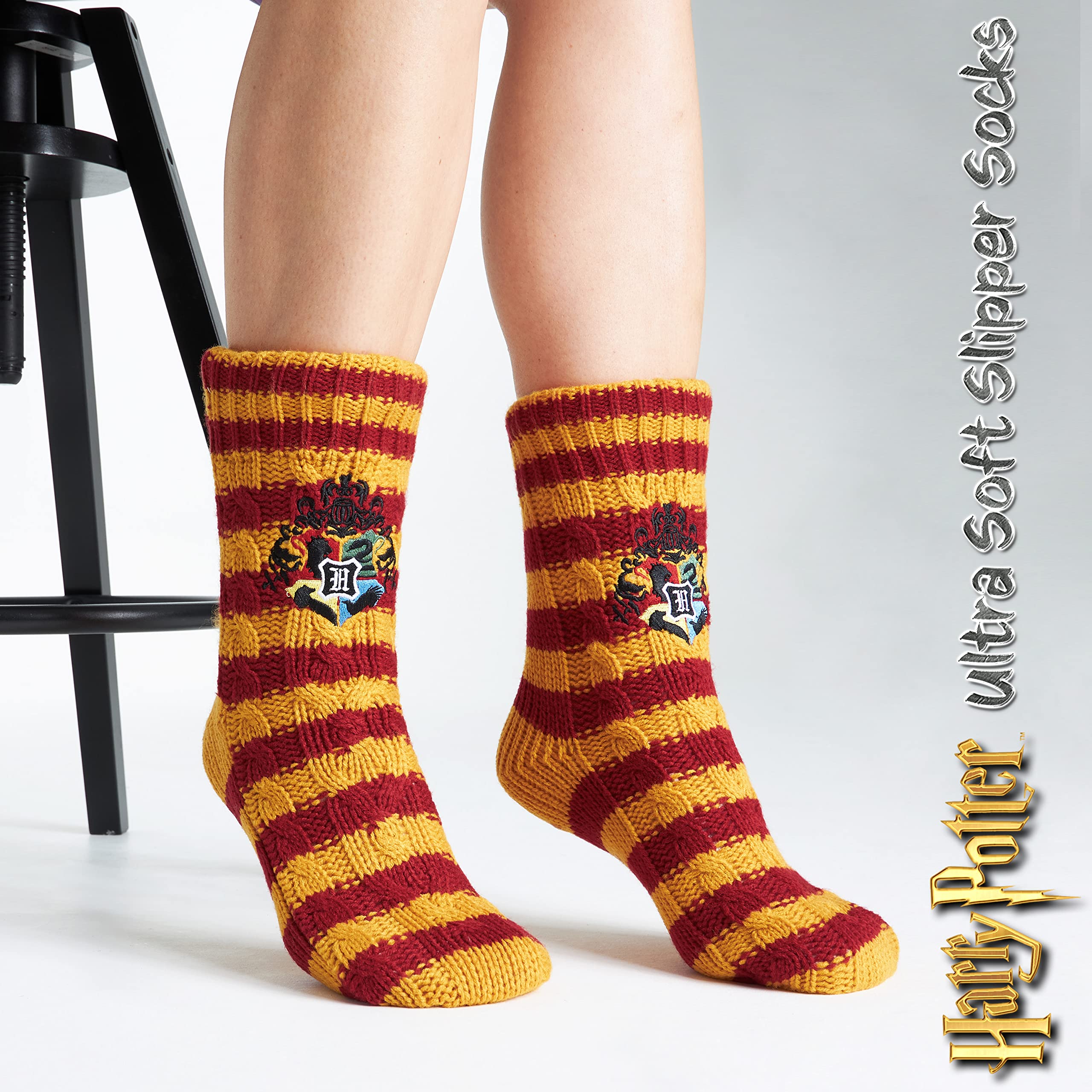 Harry Potter Damskie skarpety kapcie, skarpety antypoślizgowe z podszewką polarową - prezenty dla niej