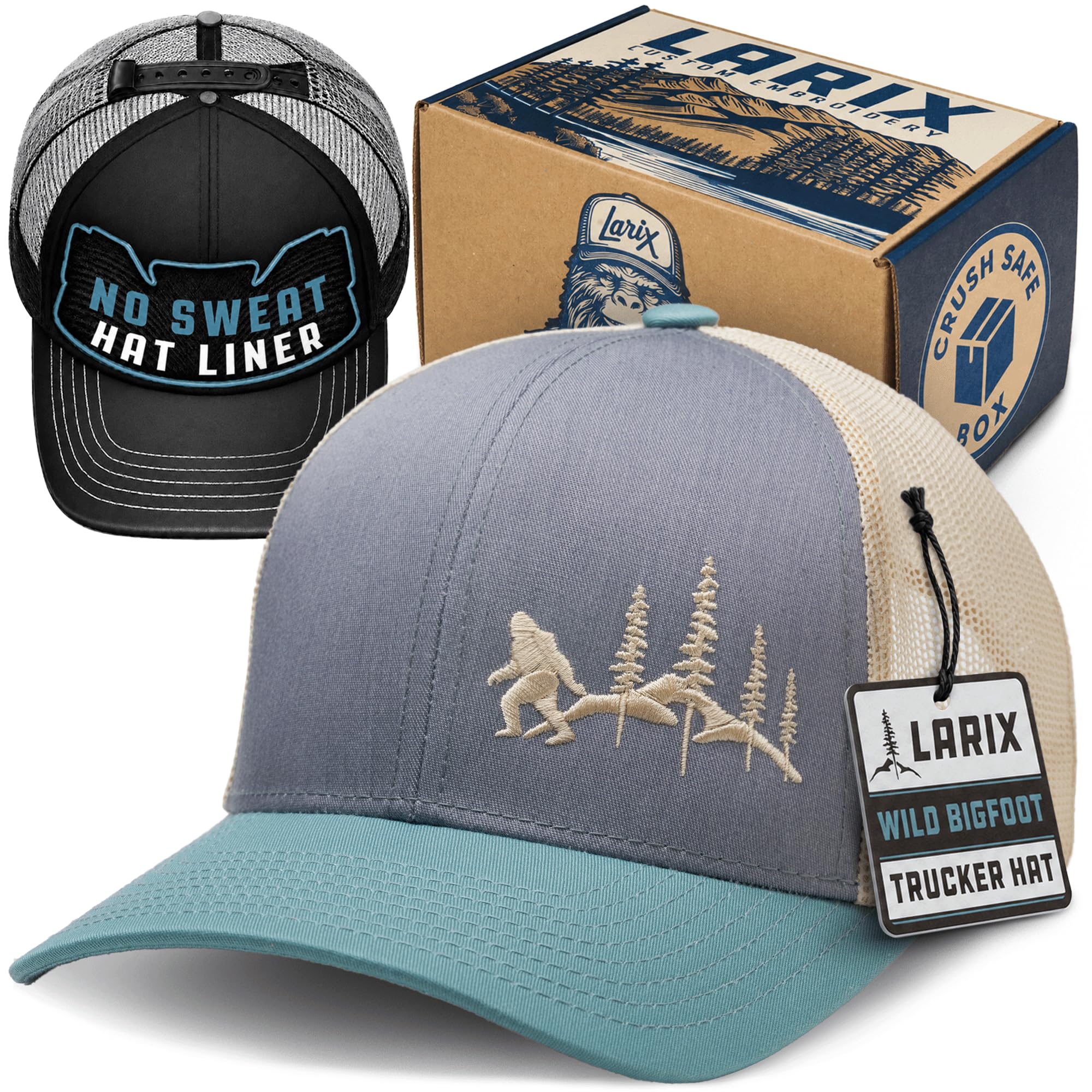 LARIX Trucker Hat Men - Snapback Cap with Breatheable Mesh Back, Hats for men, Mens Hat, Mens Trucker Hats