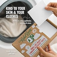 Vista 3 de Rebel Green Hojas de detergente para ropa pequeñas pero poderosas, solución de lavandería cero residuos, 40 hojas de lavadora premedidas para 80