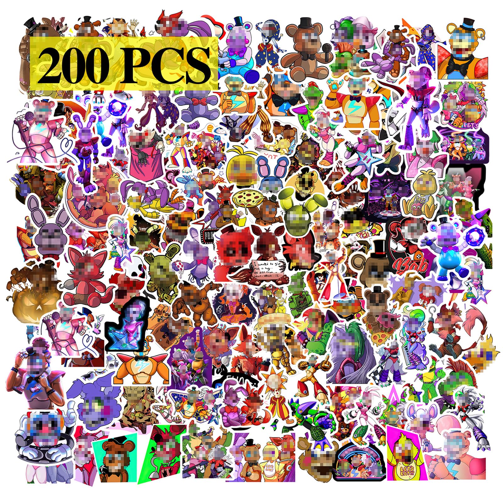 Pounchi Horror Thrilling Stickers (200 Pcs) Cartoon Gaming PVC Sticker, Gifts for Laptop Water Bottle Skateboard Party Supplies Decorations Teens Kids