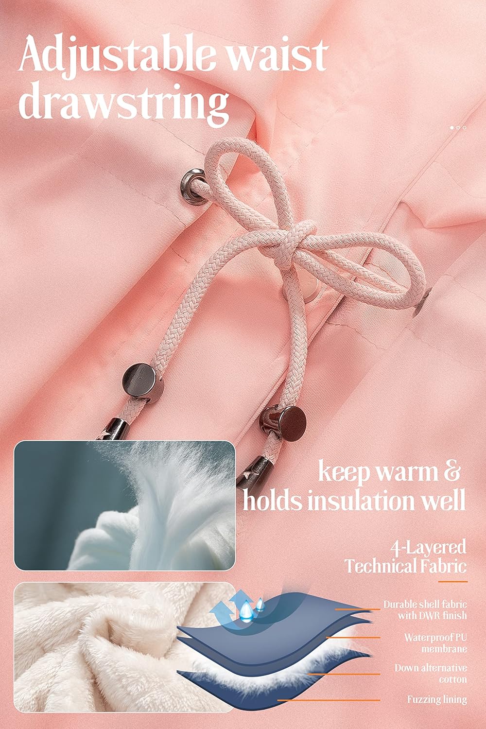 Chrisuno Women's Mid-Length Parka Winter Outerwear Jacket Soft Fleece Warm Snow Coat - Image 4