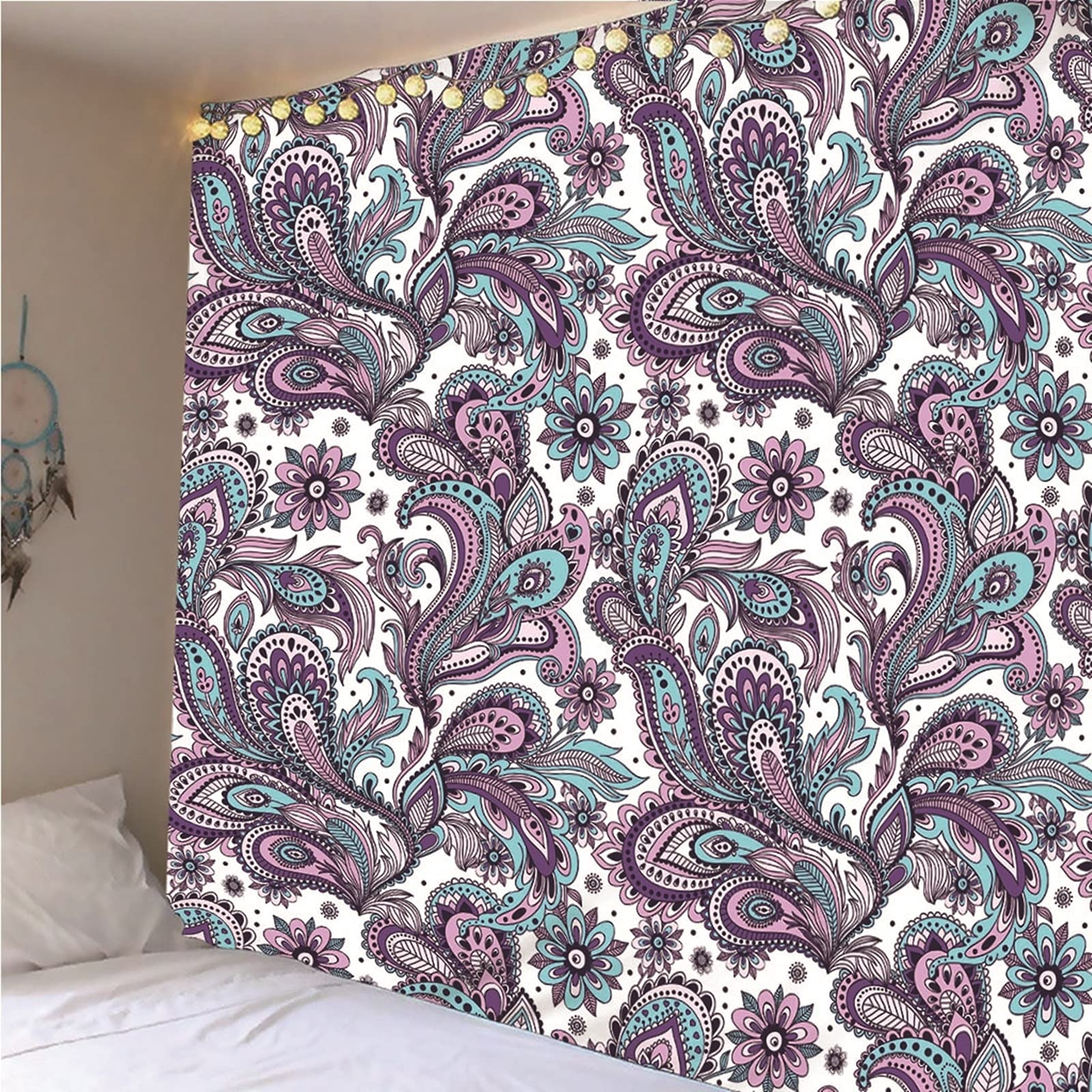 Aeici Tapiz Tela Muro Playa, Manta Pared Decorativa Estampado Floral Tapiz para Colgar Pared(350X256Cm)
