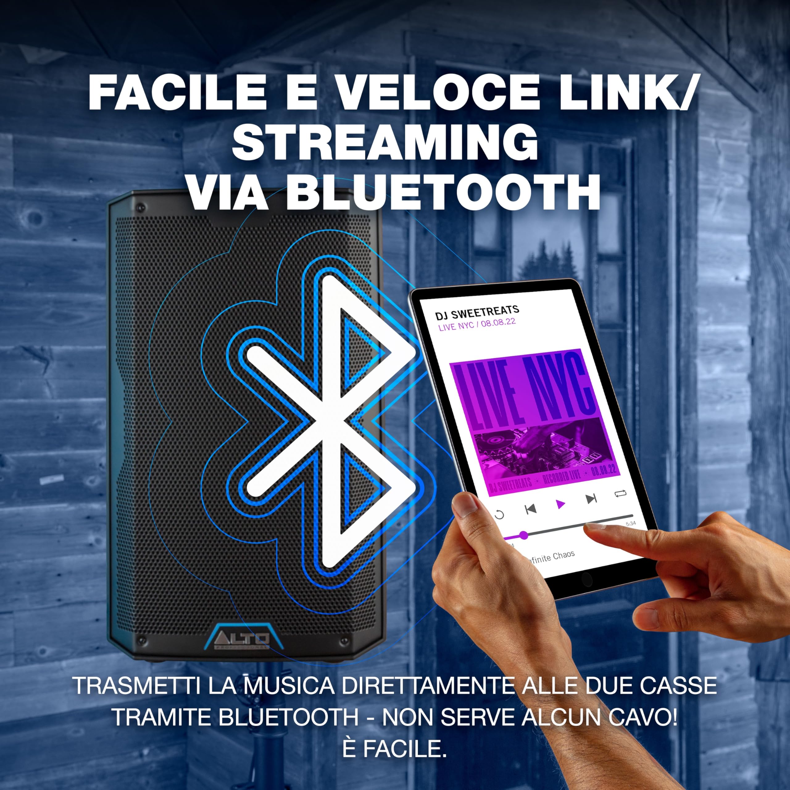 ALTO TS408 Cassa Amplificata Attiva da 8" e 2000W, Potente con Bluetooth, Mixer a 3 Canali, Connessione tra Altoparlanti Wireless, DSP e App