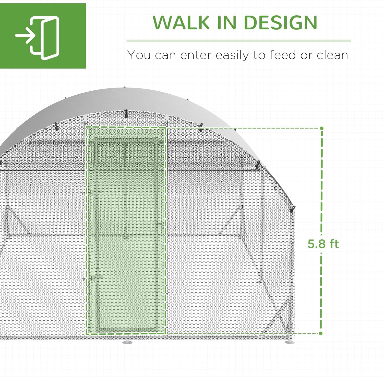 GOWE Large Chicken Coop Metal Chicken Run for Chickens with Waterproof and Anti-UV Cover, Dome Shaped Walk in Fence Cage Hen House for Outdoor and Yard Farm Use, 1" Dia, 9.2' x 12.5' x 6.4'