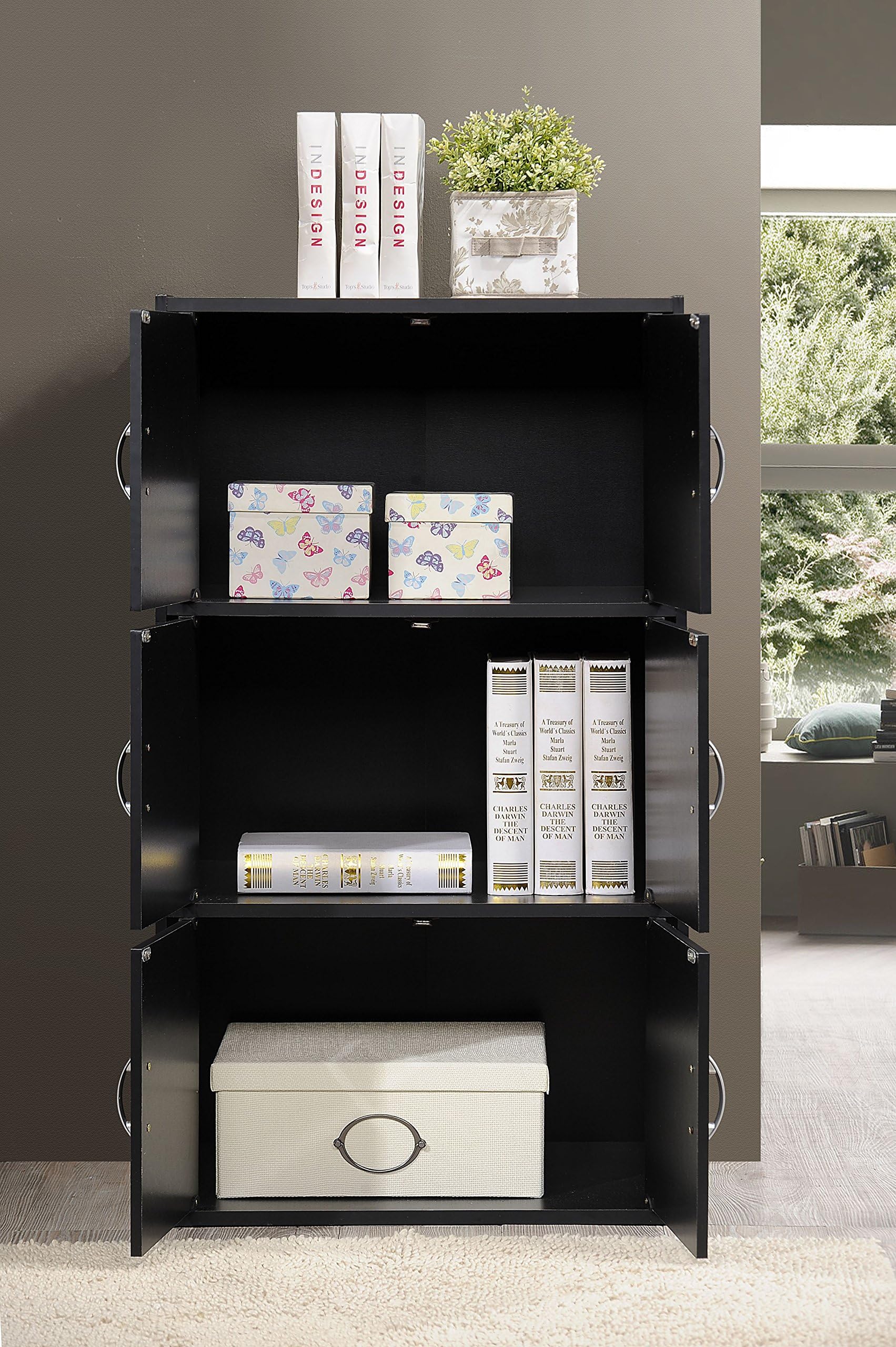 【特価セール】Hodedah 本棚 ブラック 3段 6枚扉 【日本正規輸入品】 Amazon.co.jp: Hodedah 本棚 ブラック 3段 6枚扉 【日本正規輸入品