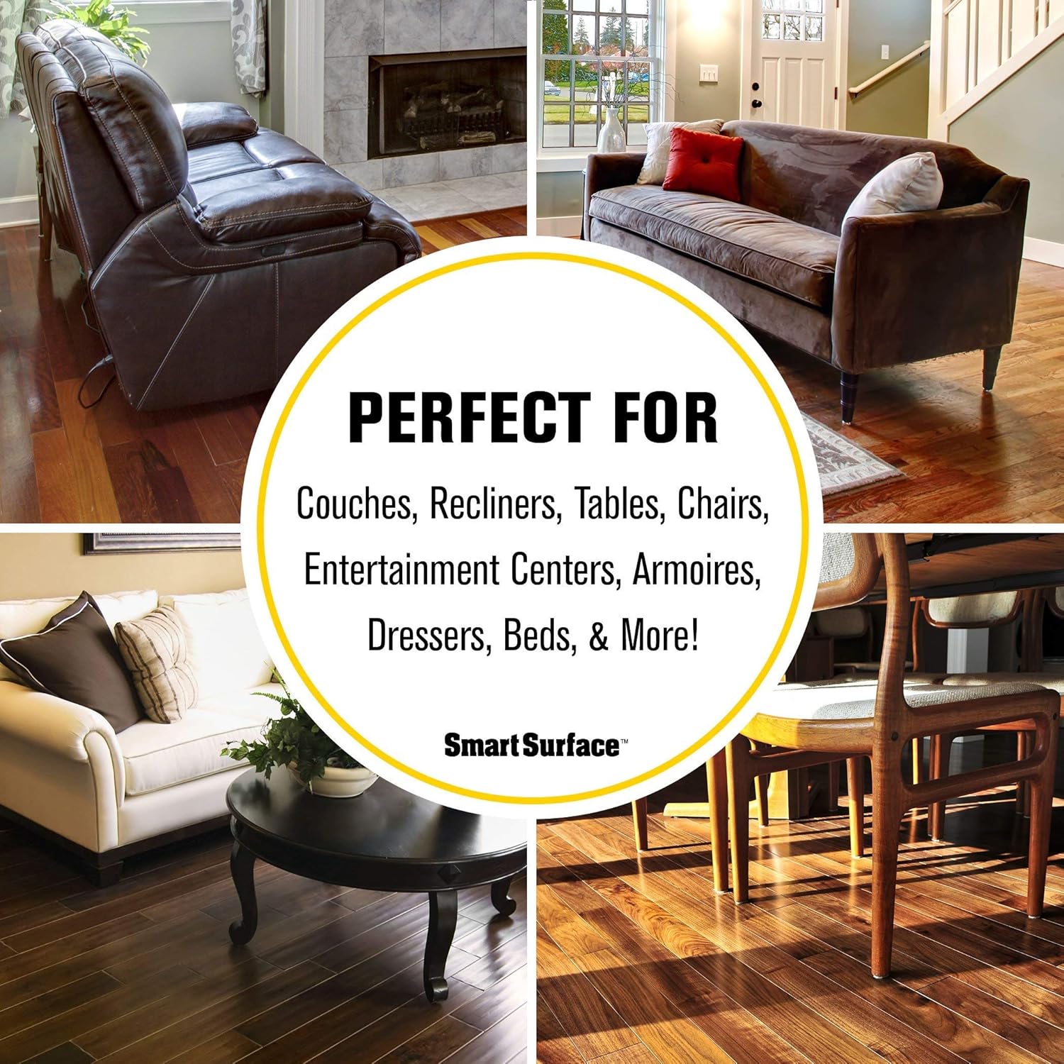 Bundle,Felt Moving Sliders,Self Adhesive Furniture Felt Pads Brown and Oatmeal Color