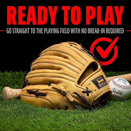 Miniatura 6 de Franklin Sports Guante de béisbol para campo - Guante de béisbol para hombres adultos y jóvenes - Guante de béisbol de cuero de vaca CTZ5000 para