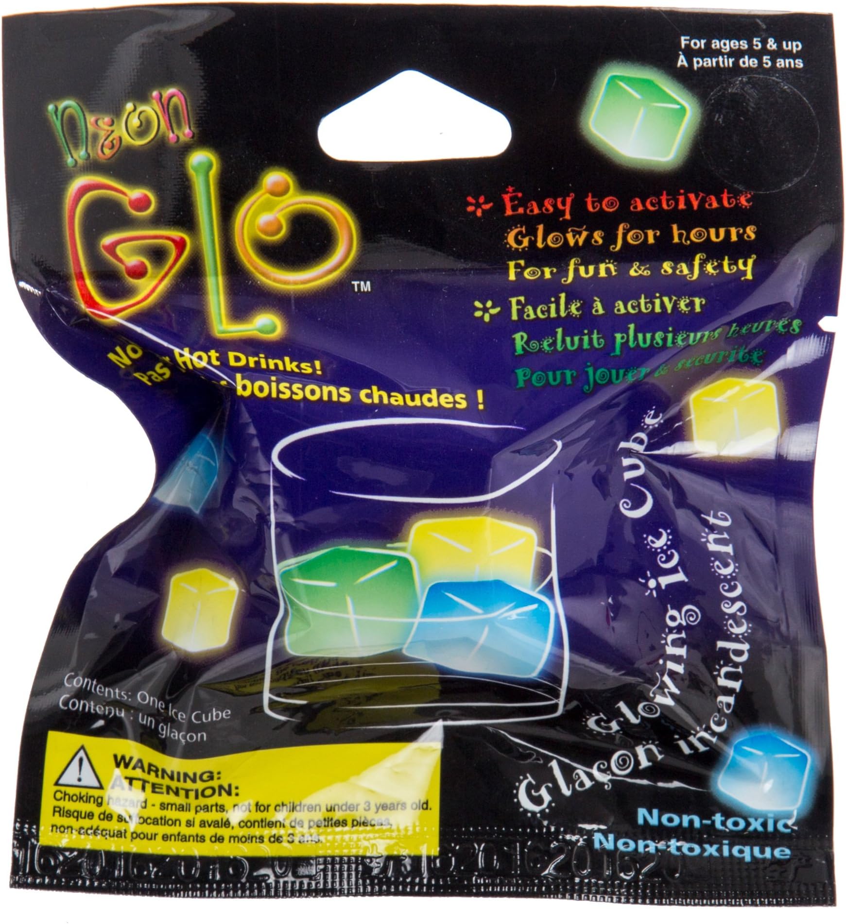 CTG, Neon Glo Ice Cube, 1 x 1"", Multicolor, 48 Pieces