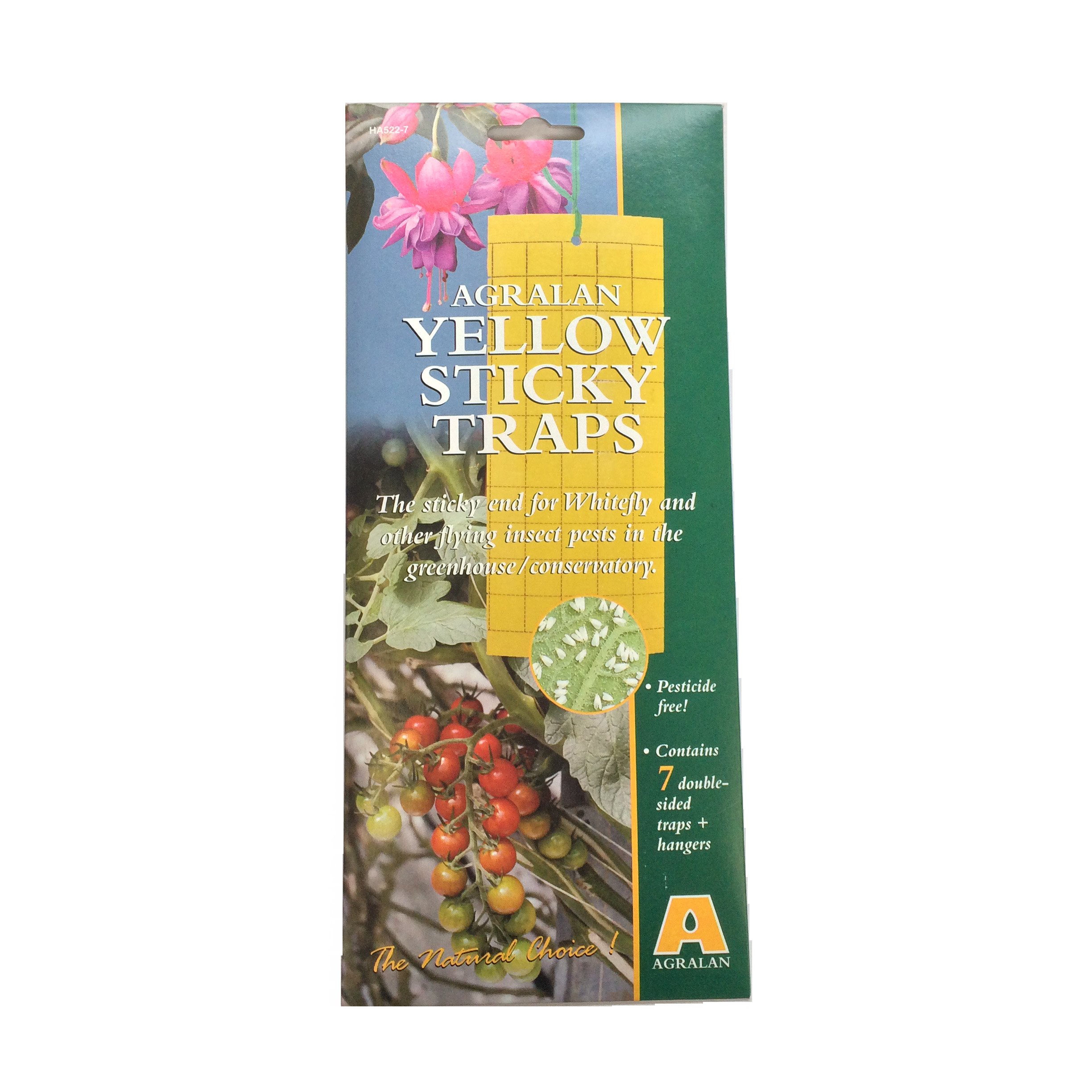 Agralan Yellow Sticky Fly Traps | Double Sided Sticky Fly Paper Catchers | Control of Fungus Gnats, Whiteflies, Aphids, Leafminers etc |