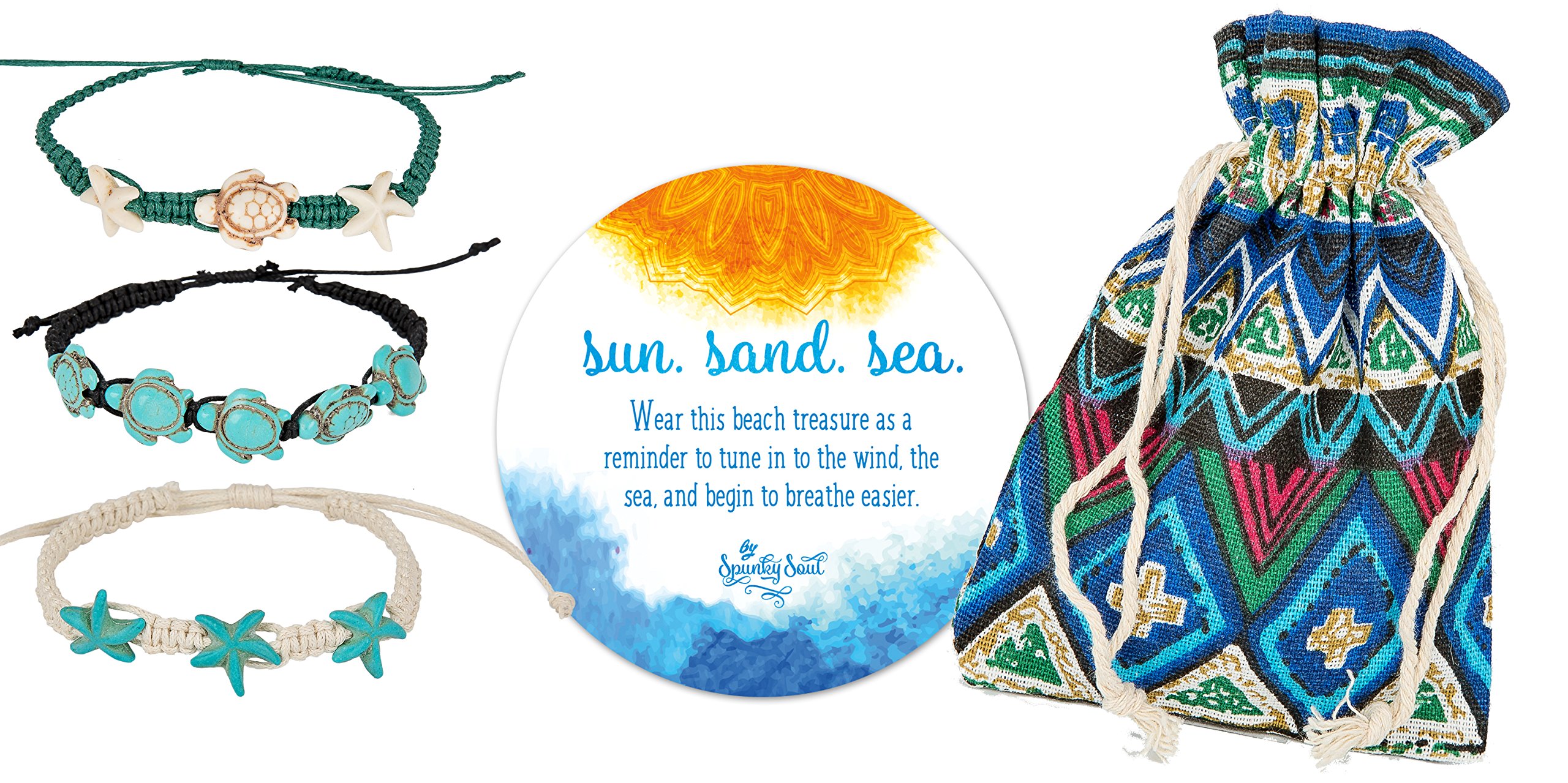 Beach Collection juego de pulsera o tobillera de tortuga y estrella de mar, aleación, turtle-starfish 4