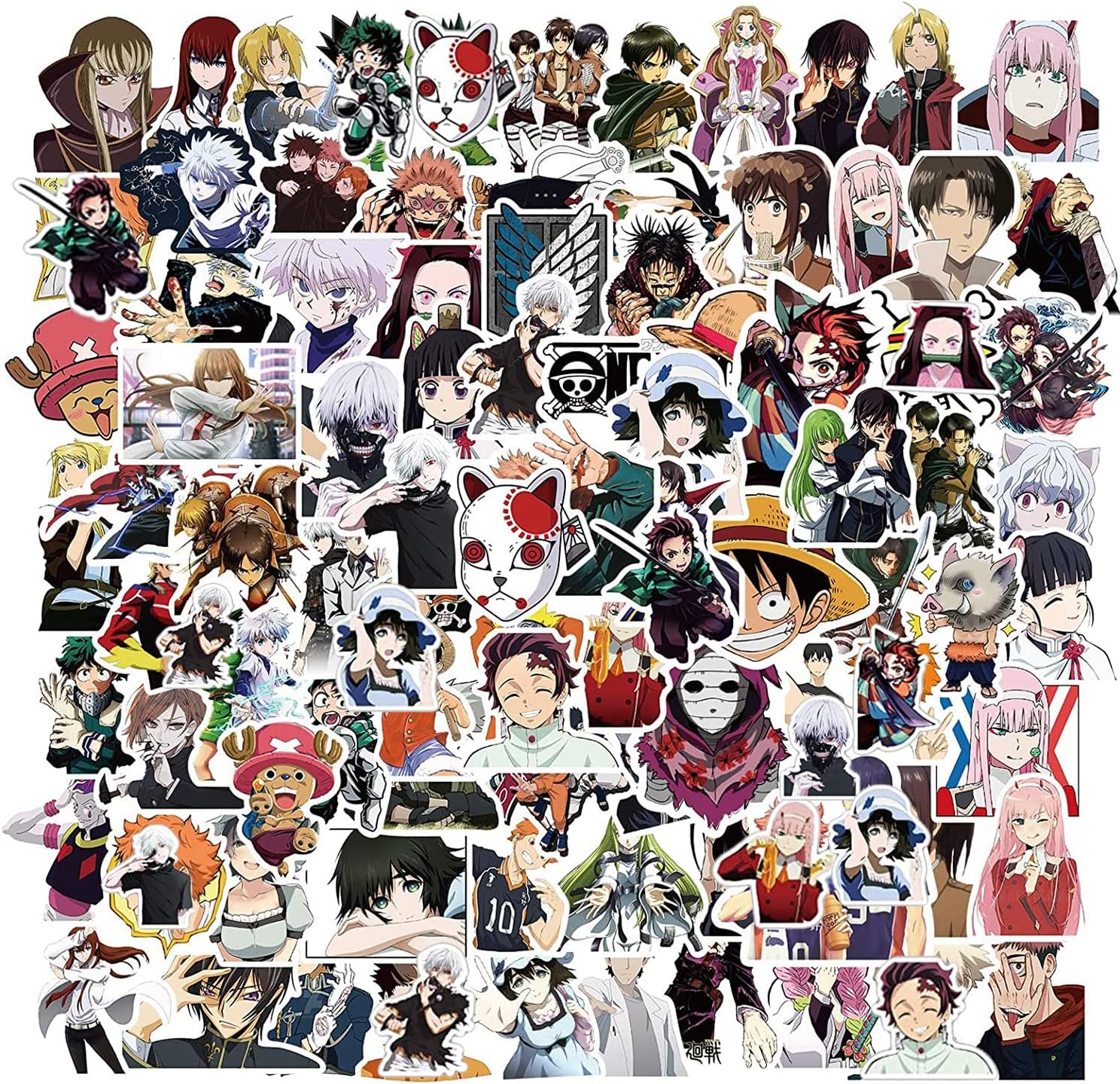 Mix Anime Stickers 100pcs Anime Fans Necessary Waterproof Skateboard Water Cup Room Decoration Fashion Style 1