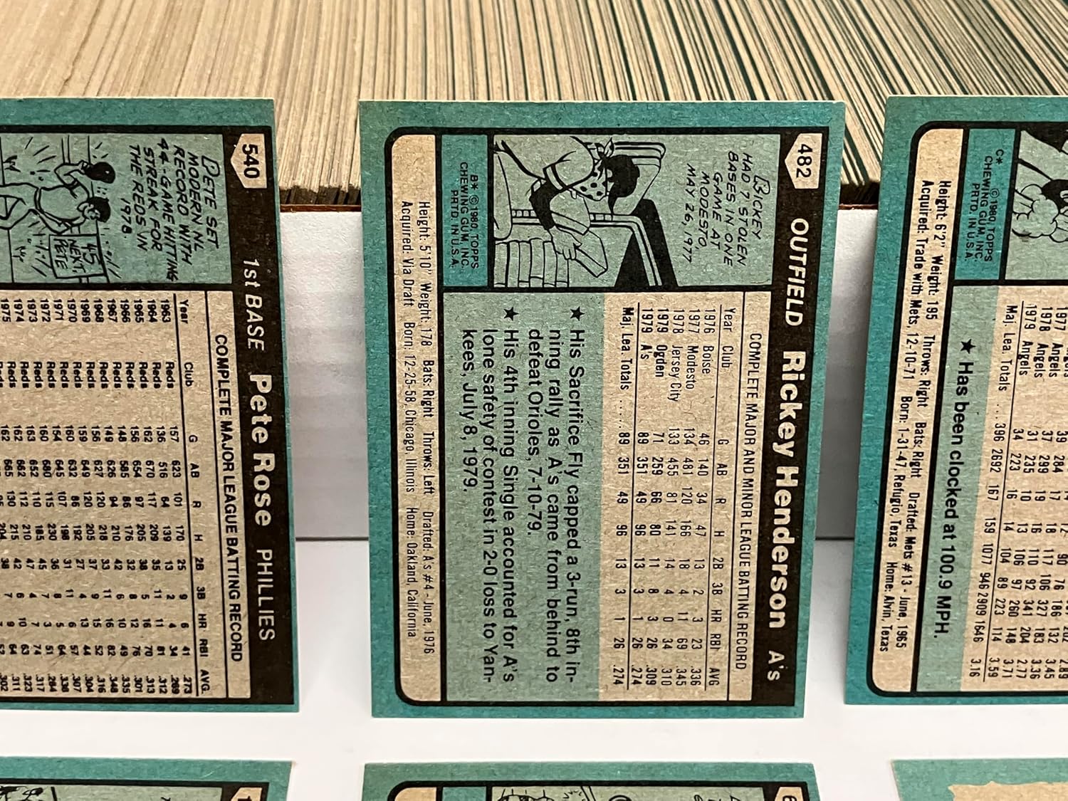 1980 Topps Baseball Card Complete Set 1-792 (NRMT TO NRMT/MT) with Rickey Henderson ROOKIE card