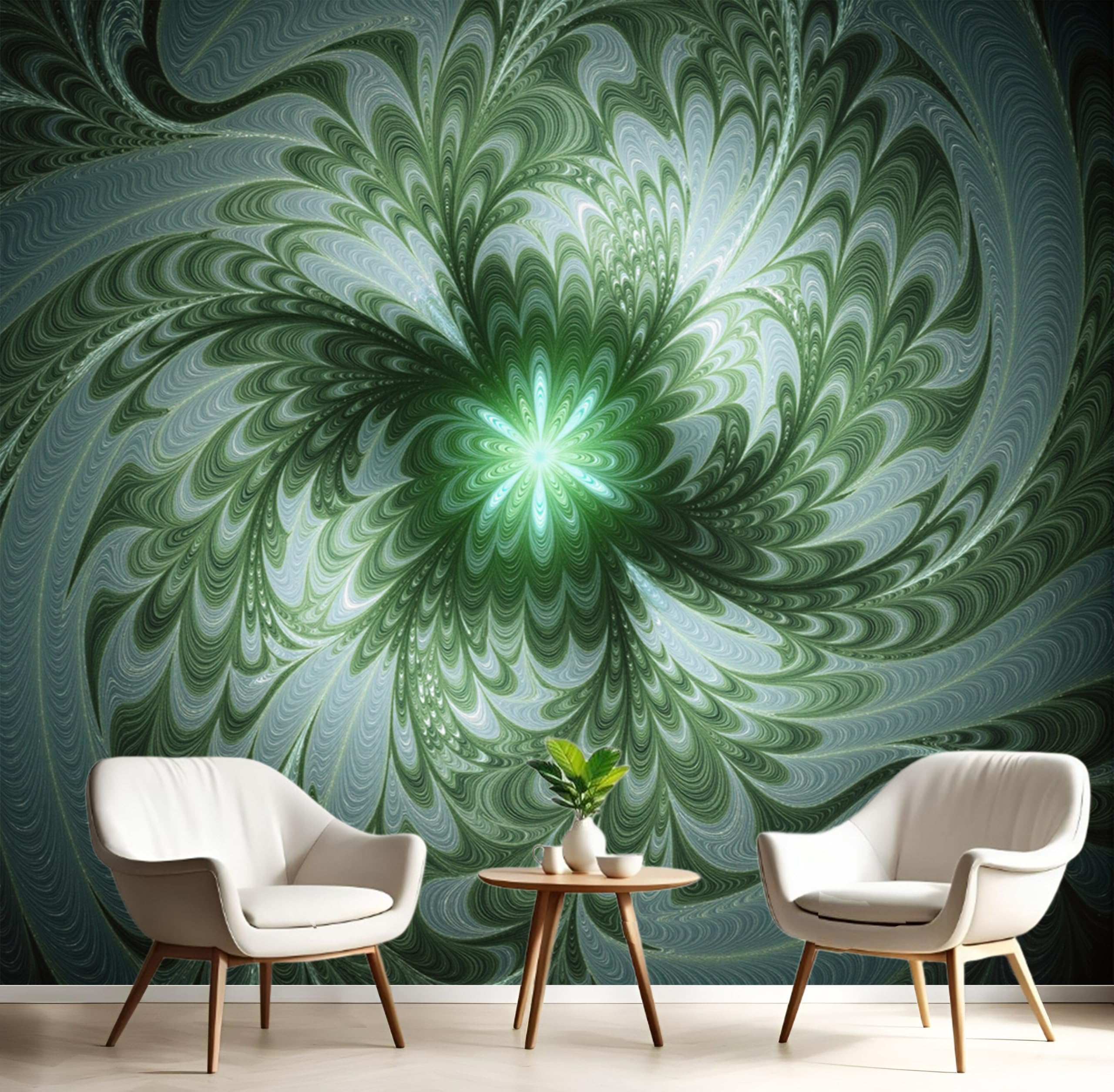 Papier peint soie salon et chambre d'enfant au motif abstrait de lignes courbes murales