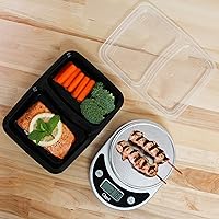 Vista 5 de Freshware Contenedores de preparación de comidas [50 unidades] 2 compartimentos con tapas, contenedores de almacenamiento de alimentos, caja Bento