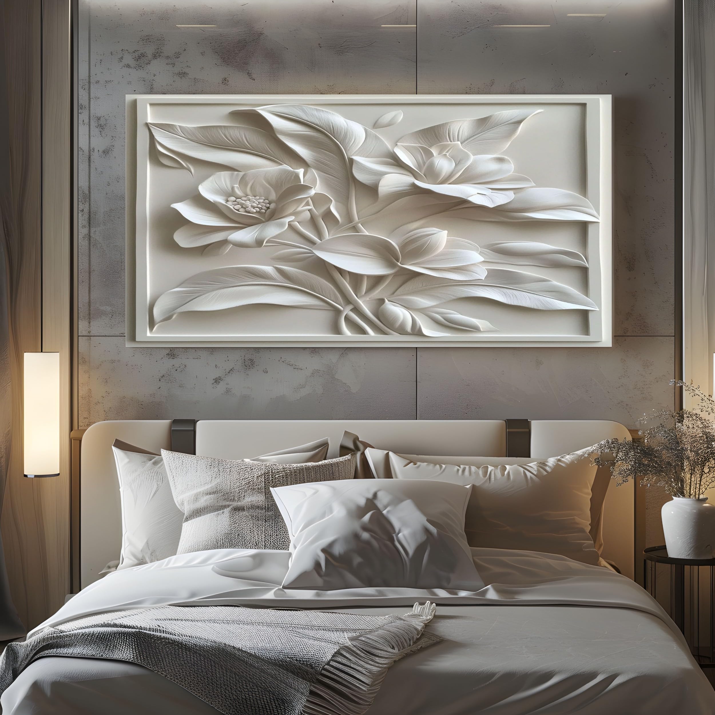 ZORYAN Quadri Moderni Soggiorno Su Tela Stampa Floreale Rilievo 80x120cm