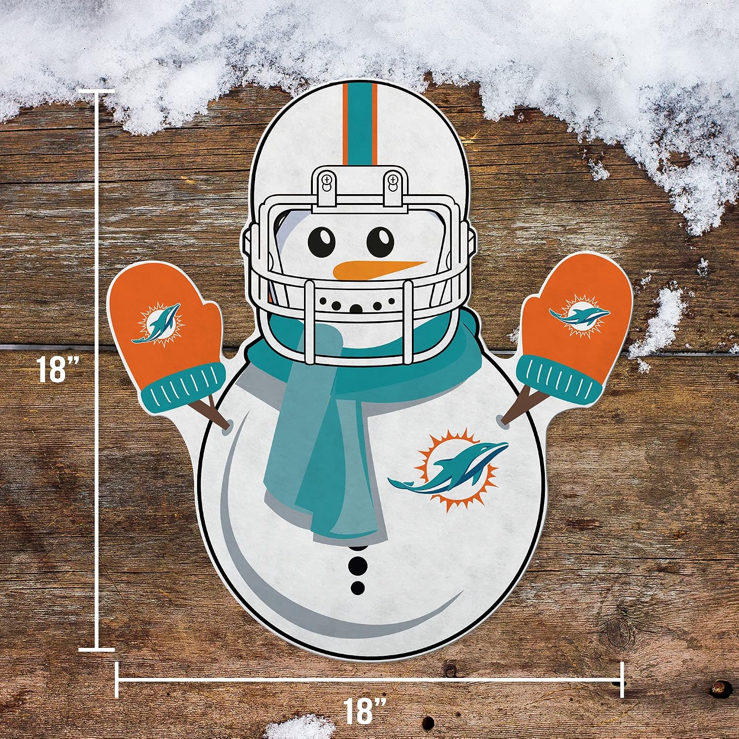 Rico Industries NFL Football Snowman Shape Cut Pennant - Home and Living Room Décor - Soft Felt EZ to Hang
