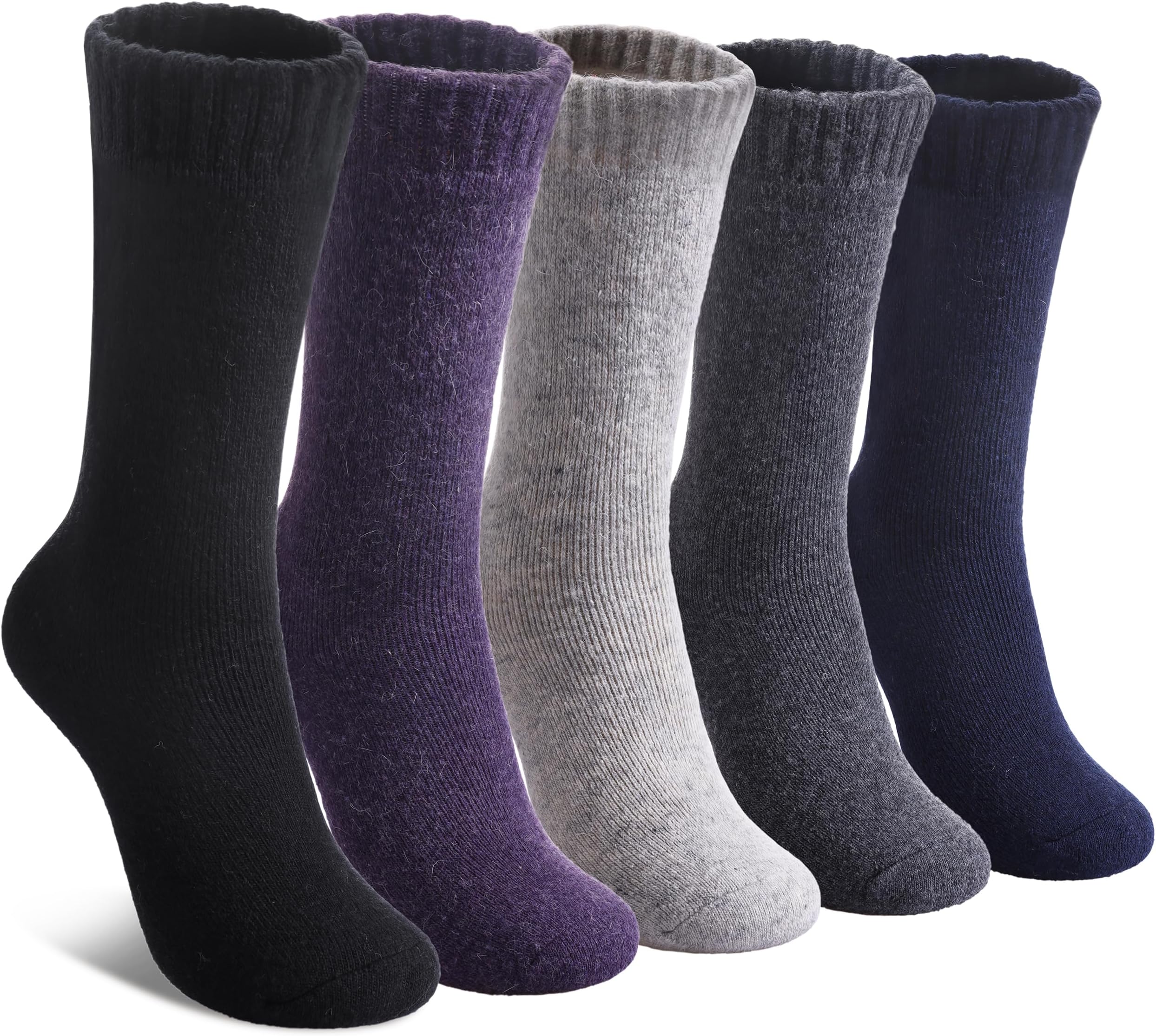 Wool Socks for Women Winter Warm Hiking Thick Warm Cozy Boot Crew Gift Socks 5 Pairs