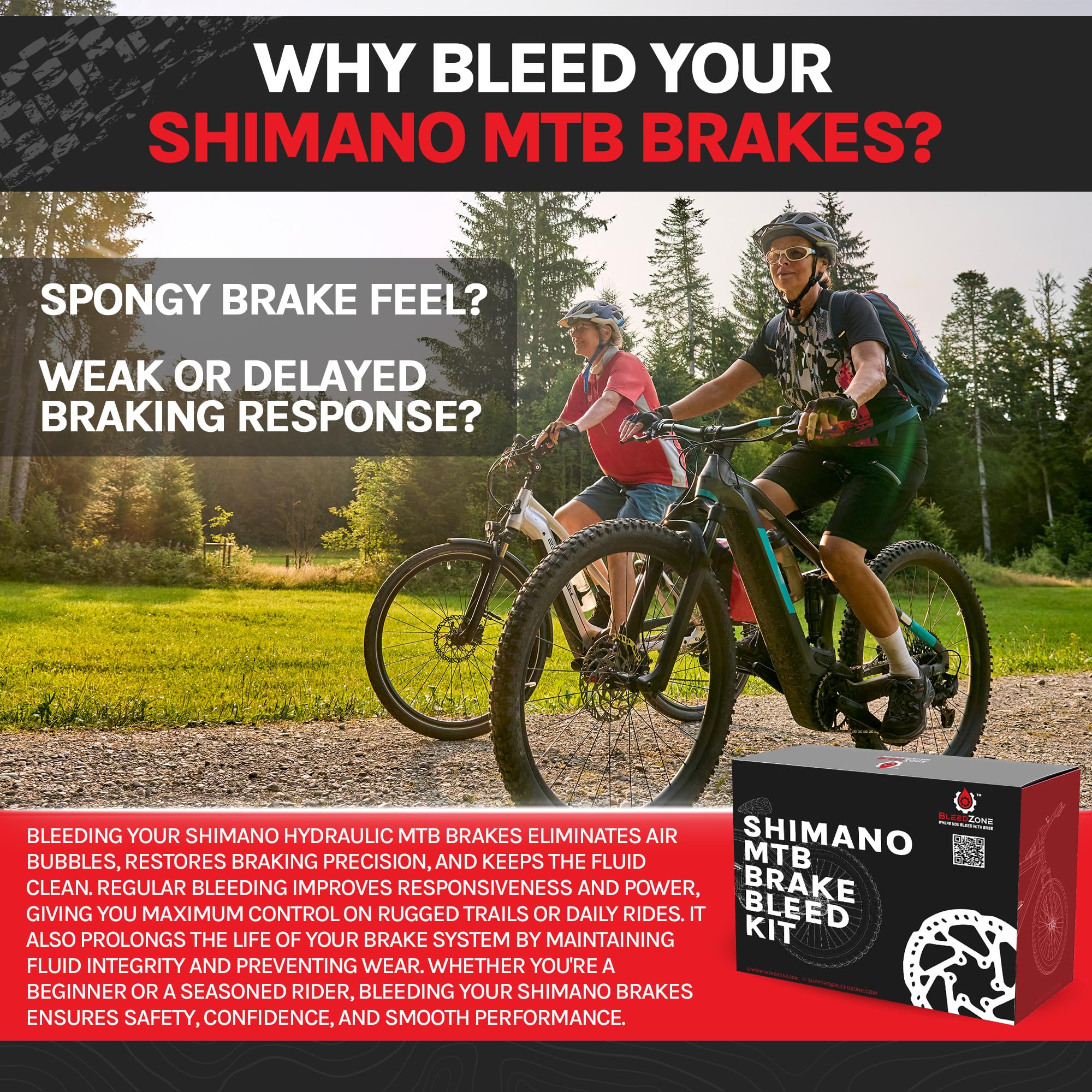 BleedZone Zestaw do odpowietrzania hamulców kompatybilny z Shimano MTB ze strzykawką Pro i olejem mineralnym 120 ml