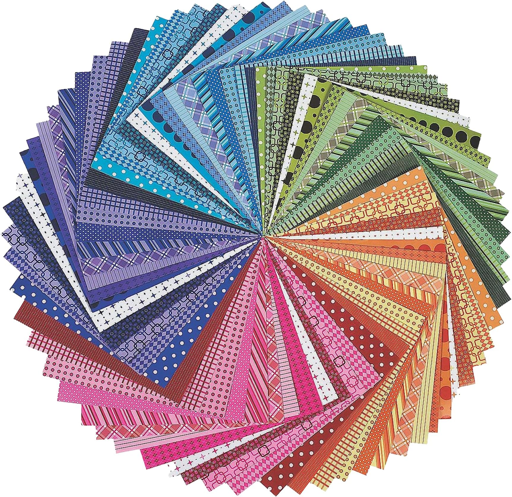 Scrapbook Paper 12x12 - 100 Sheets Rainbow Craft Paper Pack with Patterned Designs | Acid Free Scrapbooking Supplies Kit for Adults, Kids | Decorative Paper for Card Making