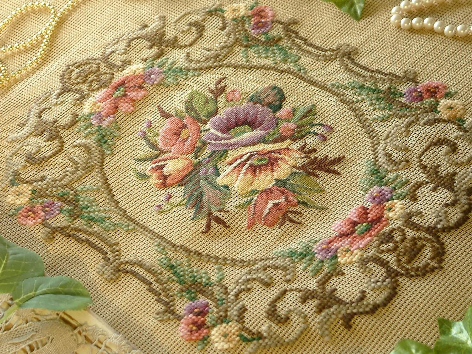 Fine Home Crafts Elegant Wonderful Blooming Flowers Classic French Needlepoint