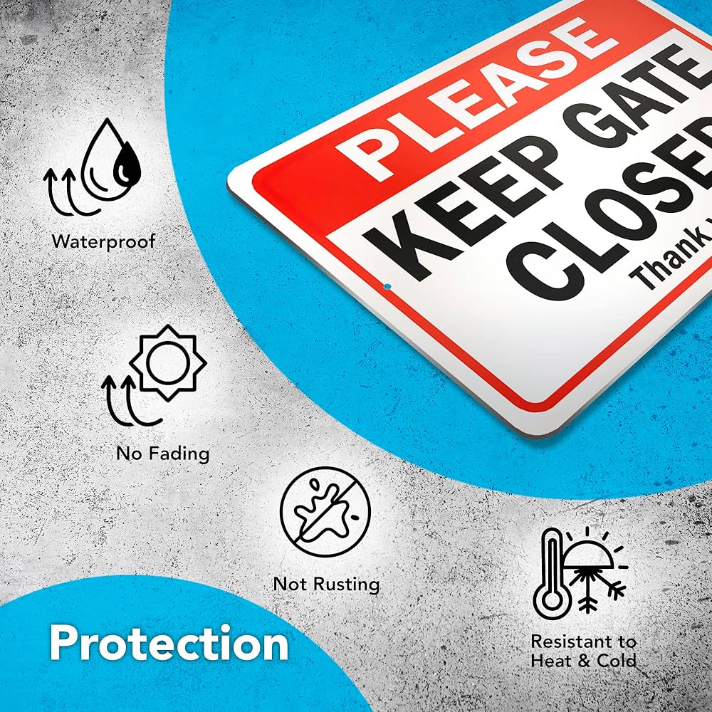 Amazon | DIMARONGTON 2 PC Please Keep Gate Closed Sign、7x10