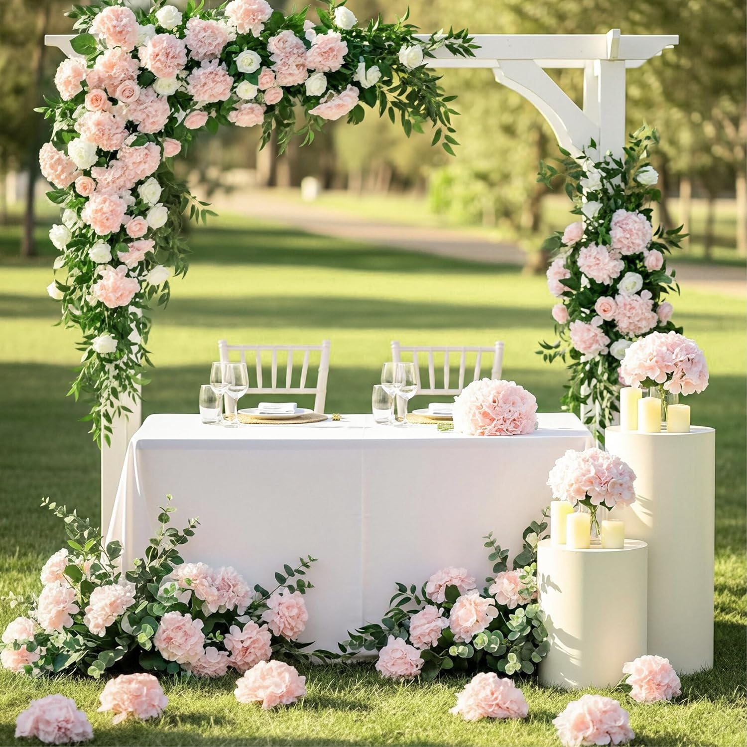 Auihiay 64pcs Hydrangea Artificial Flowers, Silk Hydrangea Heads with Stems, Pink Hydrangea Flowers for DIY Wedding Centerpiece Baby Shower Home Party Decor (Pink) - Image 8