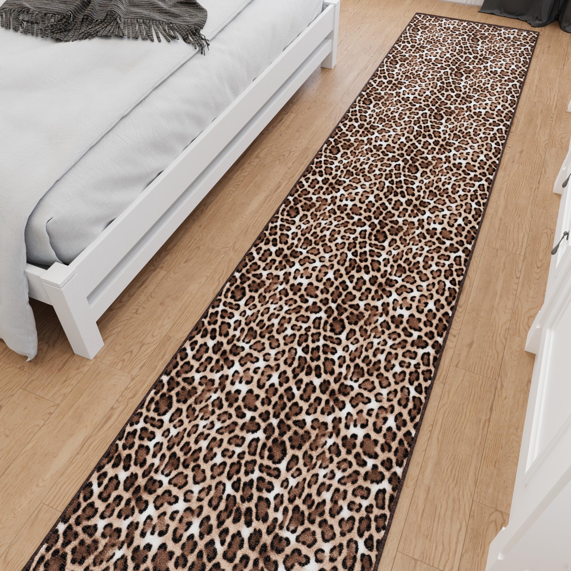 Photo 1 of ** dirt from transport **Ottomanson Hallway Runner Rug 2'7" x 10' – Soft Non-Slip Rug, Low Pile Carpet for Entryway, Kitchen & Long Hallways in Apartments and Homes, Leopard Print Brown